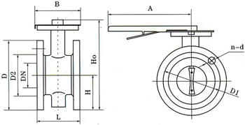 D41J手動襯膠蝶閥 (手柄傳動) 