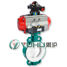 D671F46氣動襯氟蝶閥 （對夾式） 